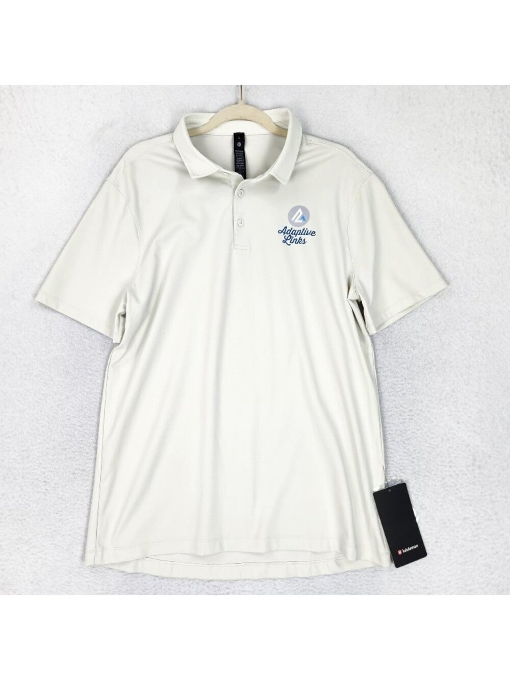 Lululemon Shirt Mens XL Off White ShowZero Polo Golf Slim Fit Adaptive Links NEW